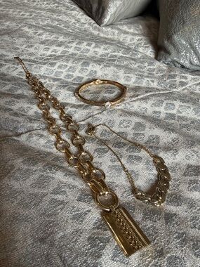 Park Lane Shiny Gold-Tone Necklace and Bracelet Set